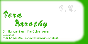 vera marothy business card